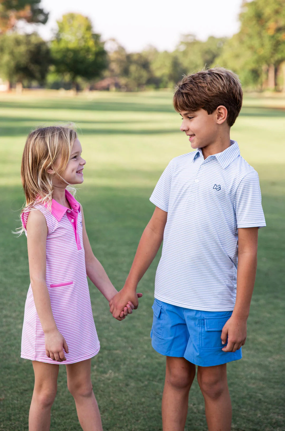 Sleeveless Polo Dress - Fuchsia Pink Stripe