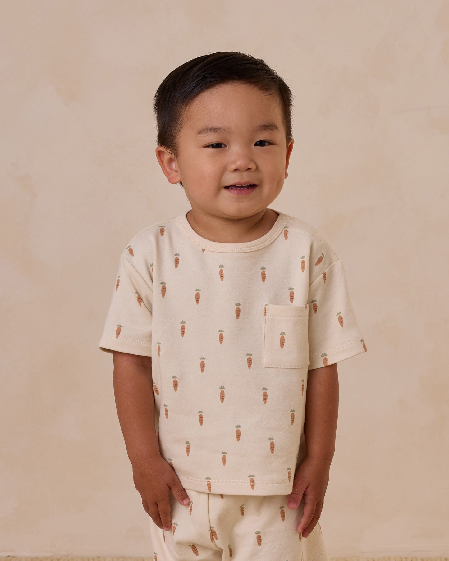 Boxy Pocket Tee + Short Set - Carrots
