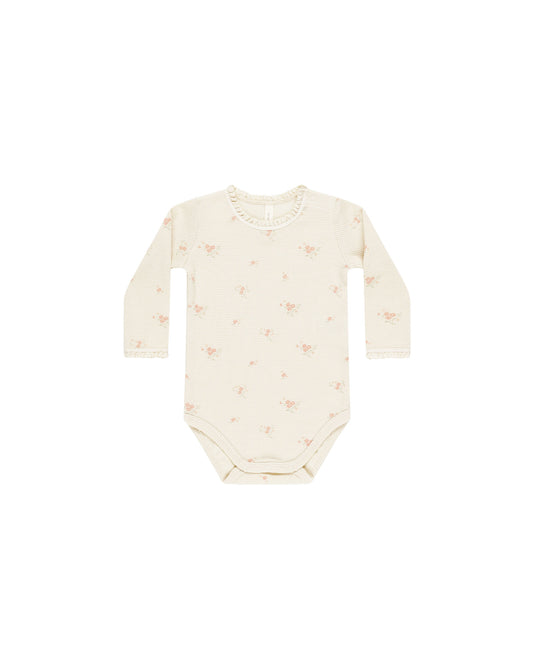Waffle Long Sleeve Bodysuit - Vintage Rose