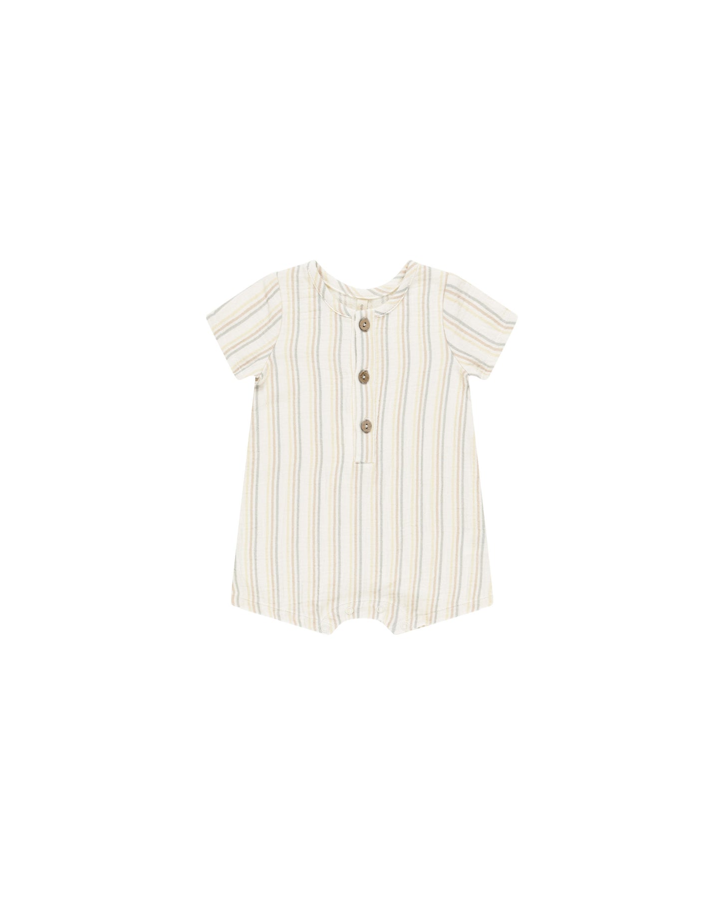 Short Sleeve Woven Romper - Summer Stripe