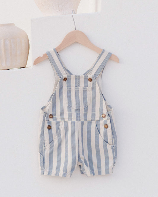 Denim Shortalls - Ocean Stripe