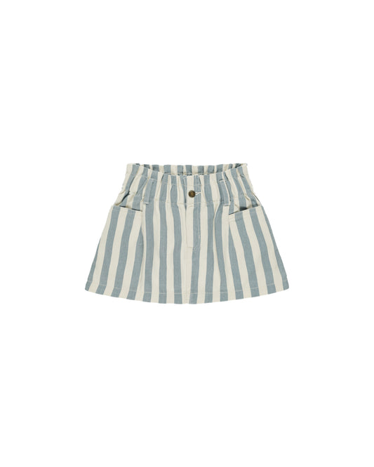 Denim Mini Skirt - Ocean Stripe