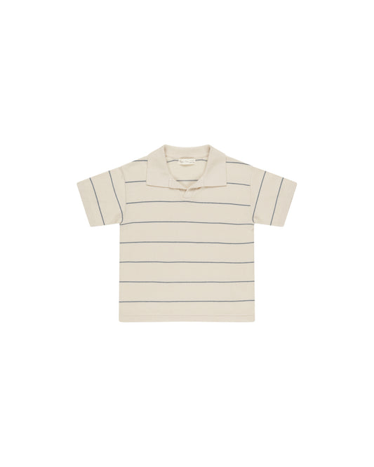 Chandler Knit Polo - Blue Stripe