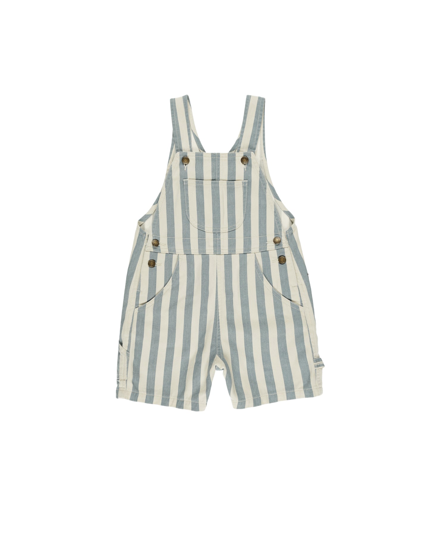 Denim Shortalls - Ocean Stripe