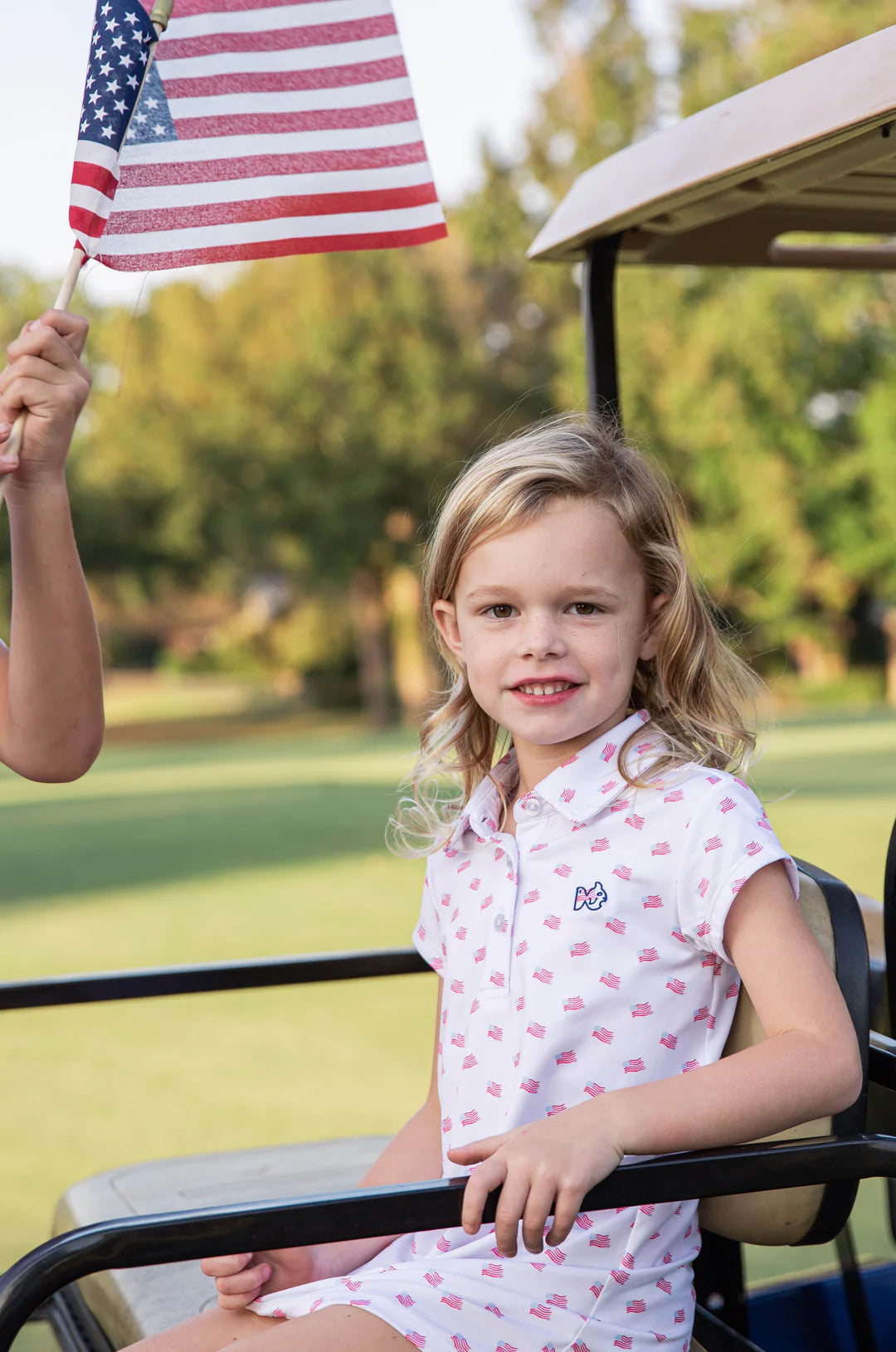Sleeveless Polo Dress - American Flag Print