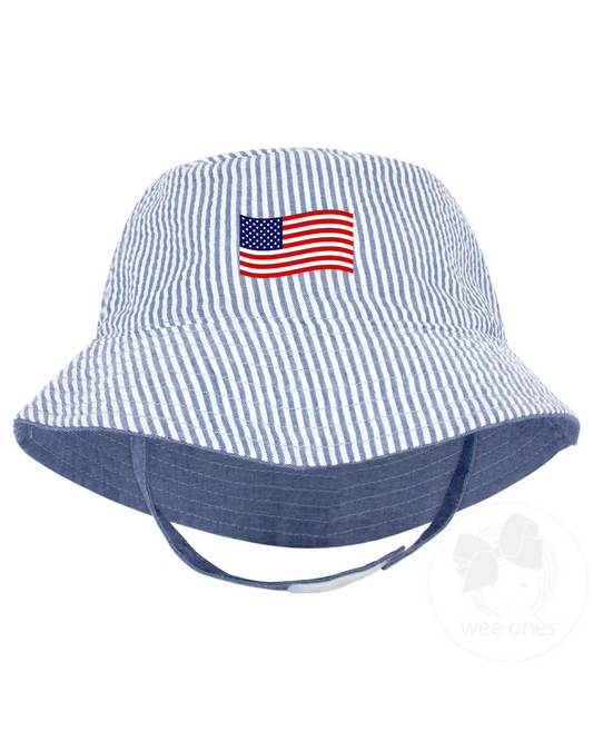 American Flag Embroidered Bucket Hat