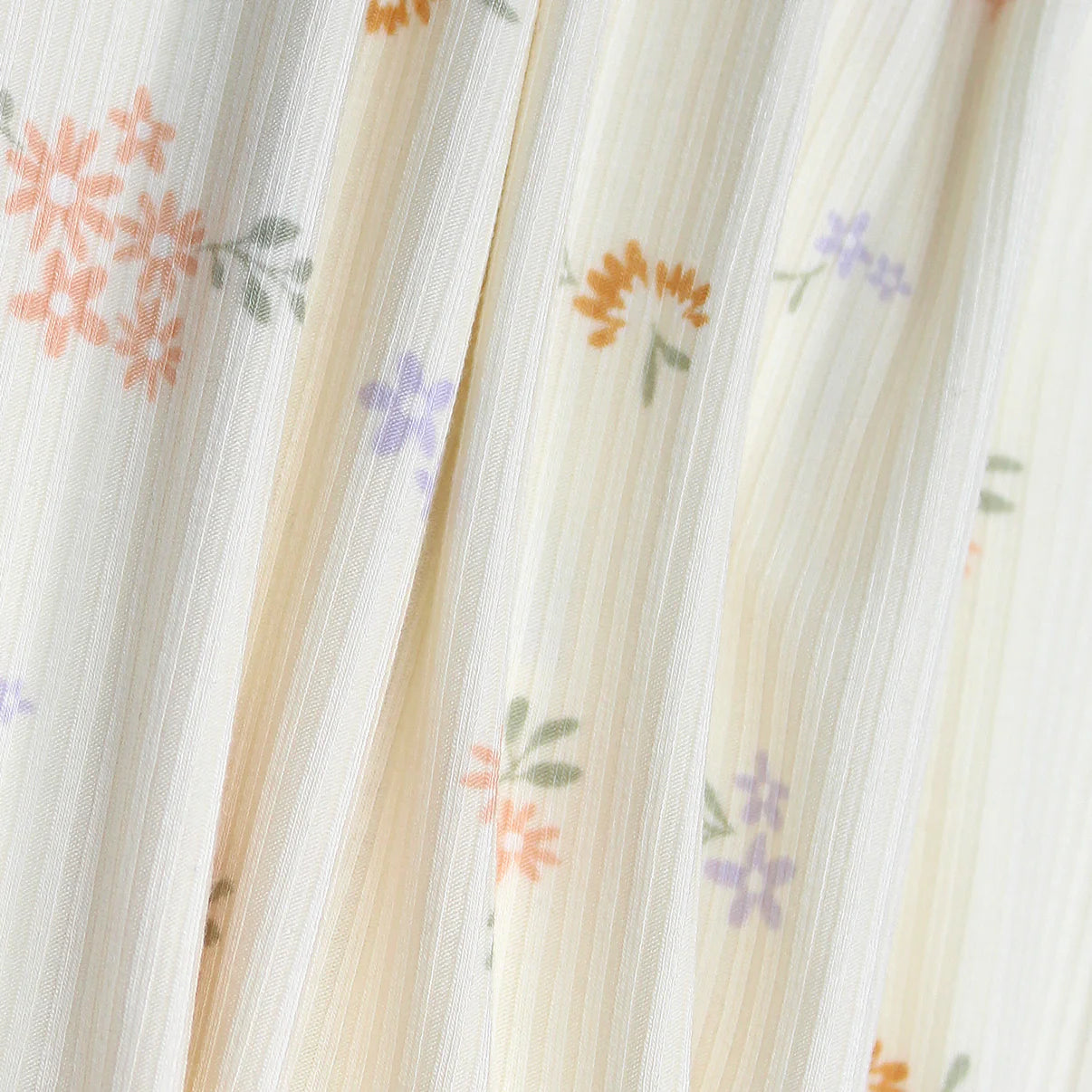 Brave Little Ones - Pastel Floral Ribbed Pajama Set