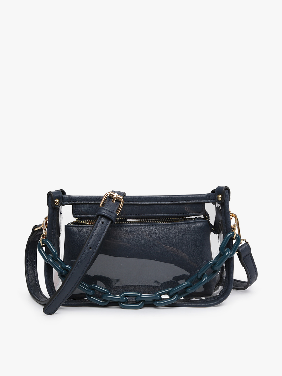 Jessica Stadium Clear Crossbody Bag – Navy