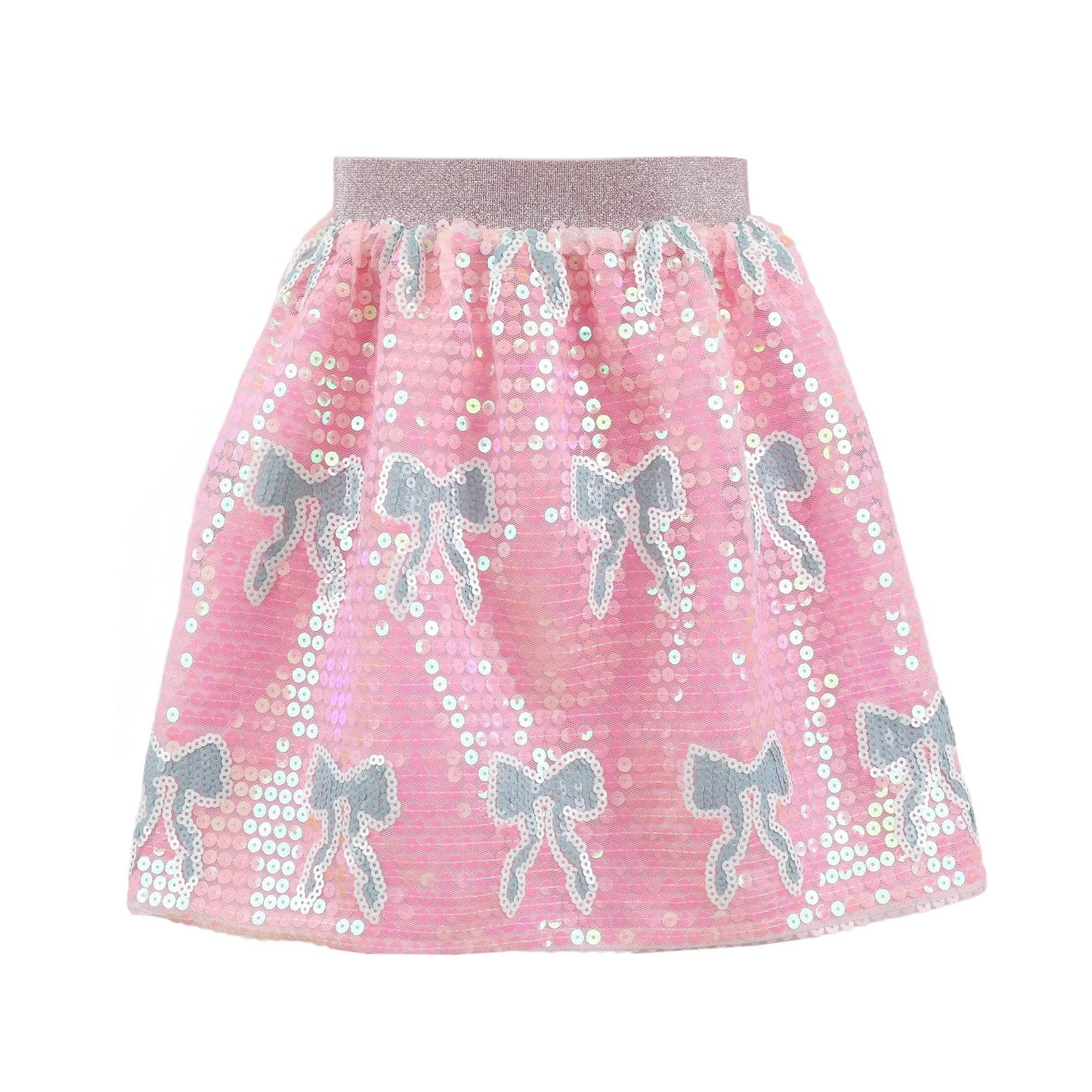 Baby Blue Sequin Bow Skirt