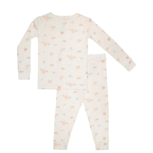 Brave Little Ones - Pastel Floral Ribbed Pajama Set
