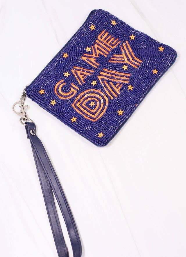 Game Day Star Wristlet NAVY & ORANGE
