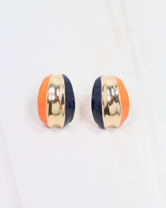 Penney Hoop Earring Navy Orange