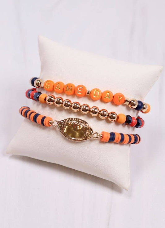 Game Day Bracelet Set - Navy & Orange