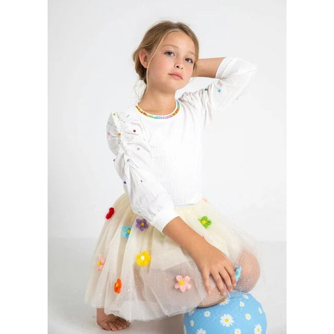 Gem Queen Puff Sleeve Blouse - 4T