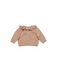 Ruffle Collar Cardigan - Rose