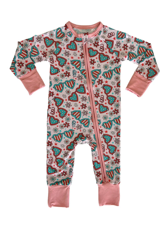 Pink 4th of July Zipper Romer