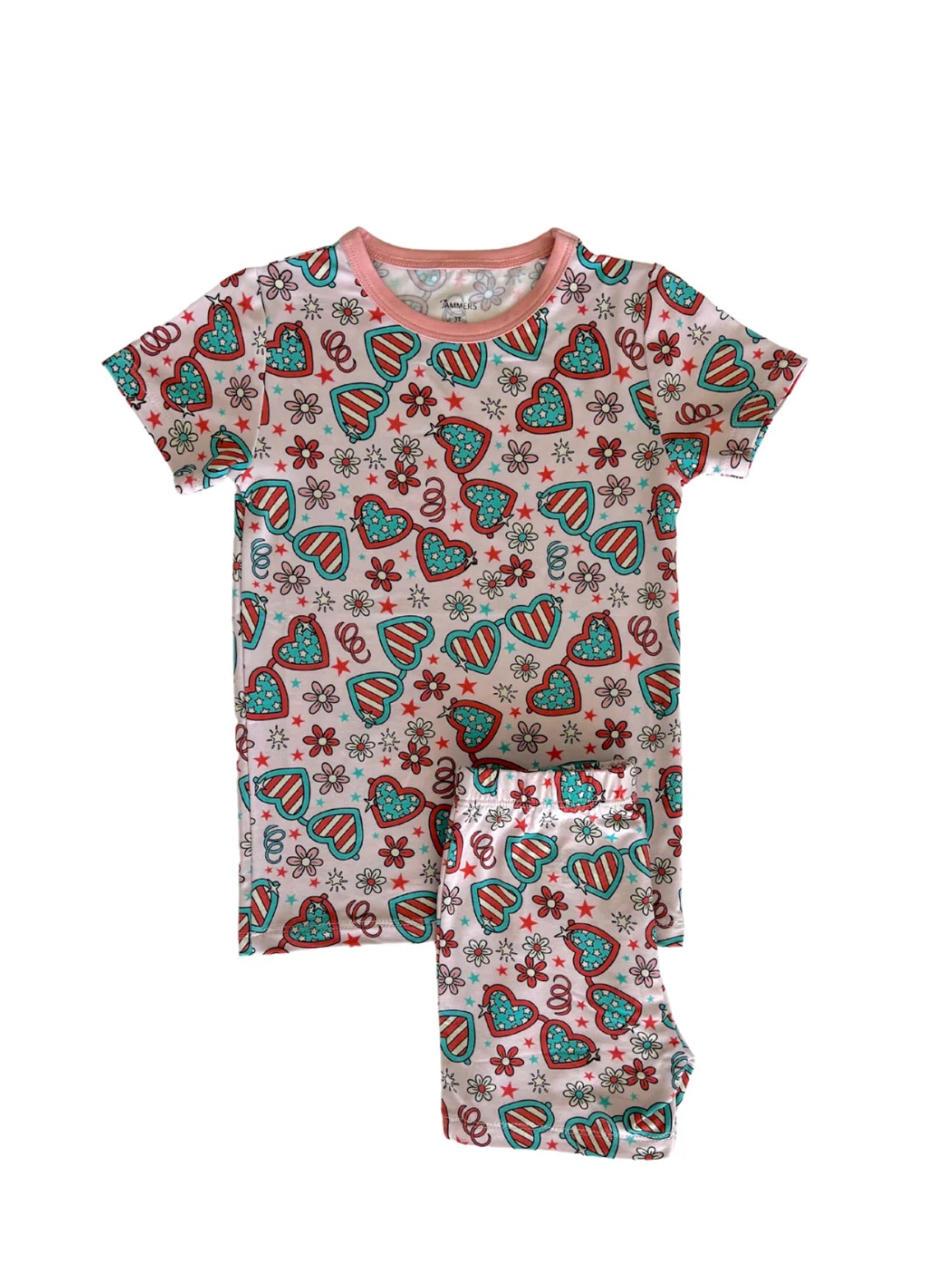 Pink 4th of July Two Piece Short Set