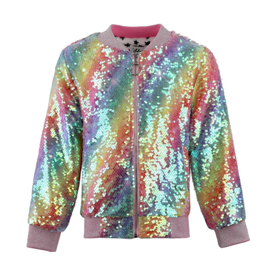 Shimmer Rainbow Sequin Bomber
