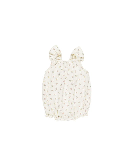 Ribbed Ruffle Romper - Fleur