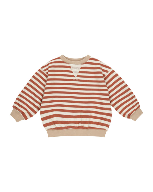 Oversized Crew - Poppy Stripe