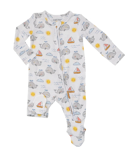 Zipper Footie - Whaley Cute