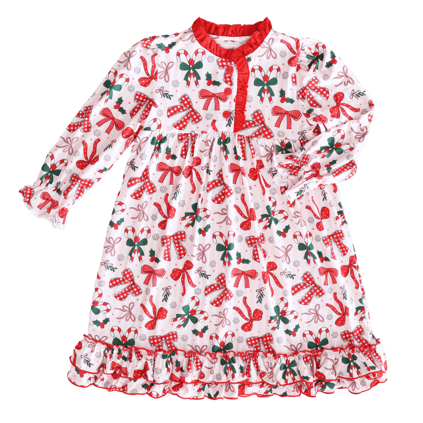 Long Sleeve Princess Ruffle Nightgown - Bow What Fun