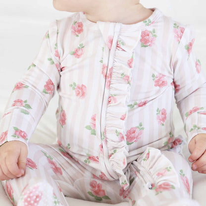 Rosy & Cozy Ruffle Zipper Footie