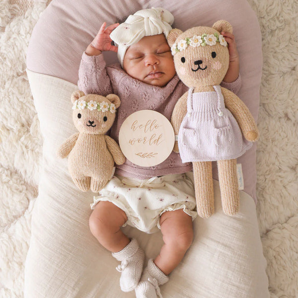 Baby Honey Bear Ivory Floral