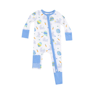 Easter Bunnies Blue 2 Way Zipper Romper