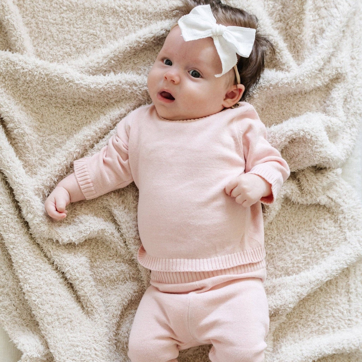 Heirloom Cotton Knit Set - Pink