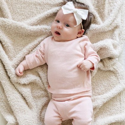 Heirloom Cotton Knit Set - Pink