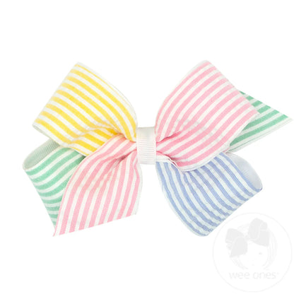 King Color Block Seersucker Bow