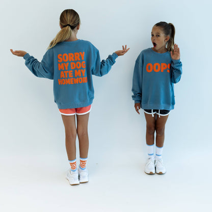 Sorry, My Dog Ate My Homework Graphic Crewneck