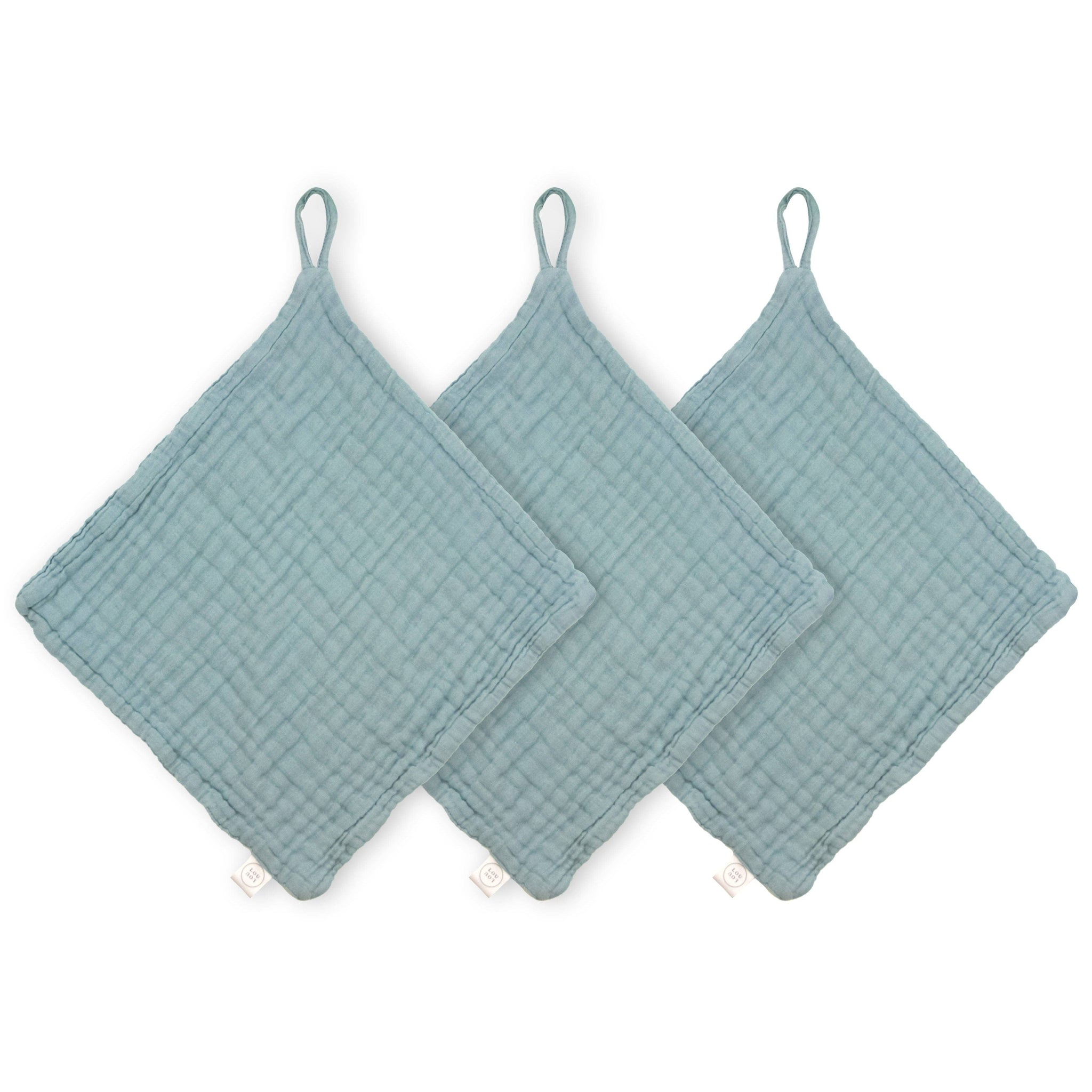 Lou Lou & Co. Washcloth 3 Pack - Steel