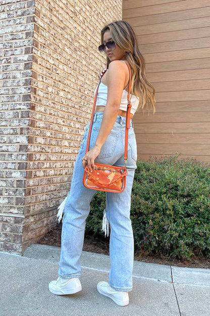 Jessica Stadium Clear Crossbody Bag – Orange
