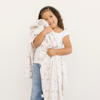Minky Stretch Toddler Blanket - Secret Garden