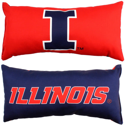 Illinois Fighting Illini 2 Sided Bolster Travel Pillow, 16" x 6"