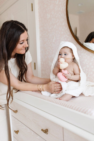 Infant Hooded Bath Towel - White