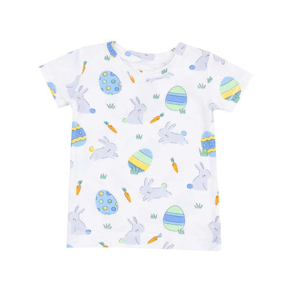 Easter Bunnies Blue Short Sleeve Loungewear Set