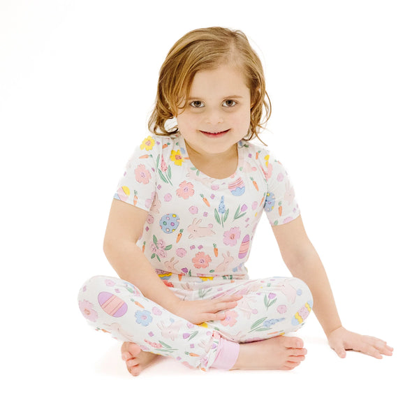 Easter Bunnies Pink Short Sleeve Loungewear Set