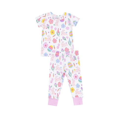 Easter Bunnies Pink Short Sleeve Loungewear Set