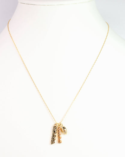 Enamel Touch Down Charm Necklace - Navy & Orange