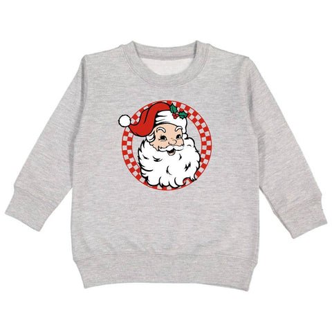 Sweet Wink - Retro Santa Christmas Sweatshirt - Kids Holiday Crewneck: 2T