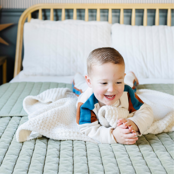 Waffle Knit Toddler Blanket - Swan