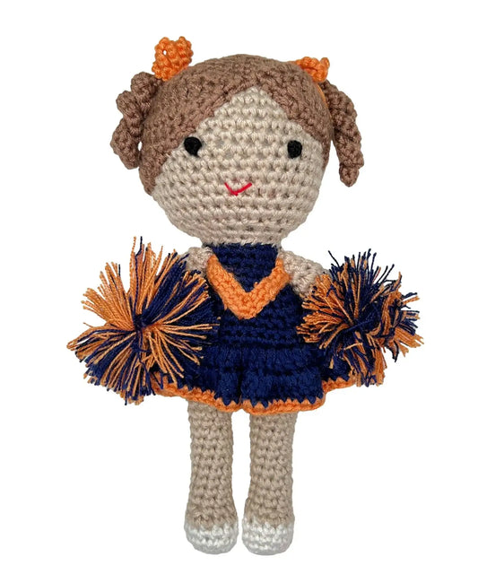 Cheerleader Bamboo Crochet Rattles -  5" Rattle