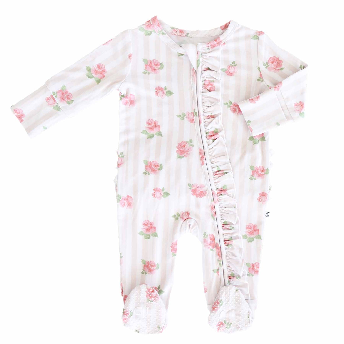 Rosy & Cozy Ruffle Zipper Footie