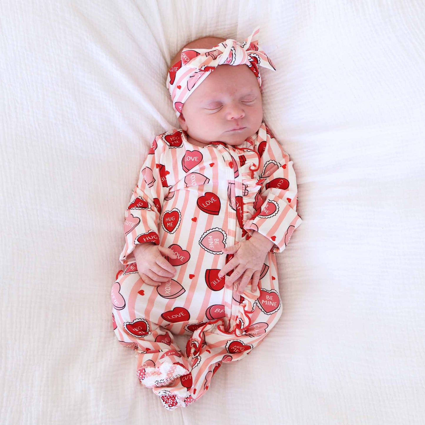 Sweet Like Candy Ruffle Zipper Footie - Pink