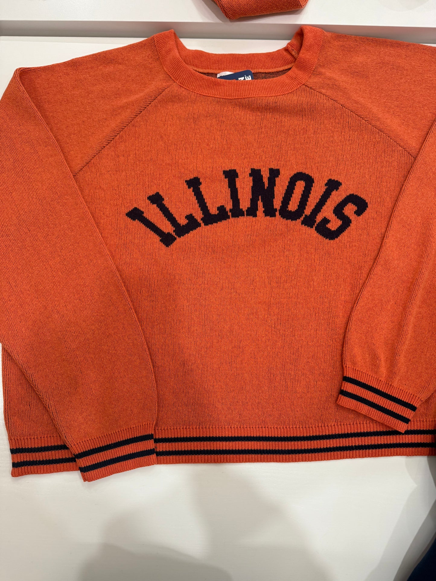 Women's Orange Knit Illinois Sweater