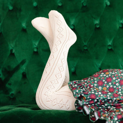 Fancy Knit Tights - Vanilla