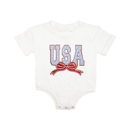 USA Stars & Bow Patch Short Sleeve Bubble